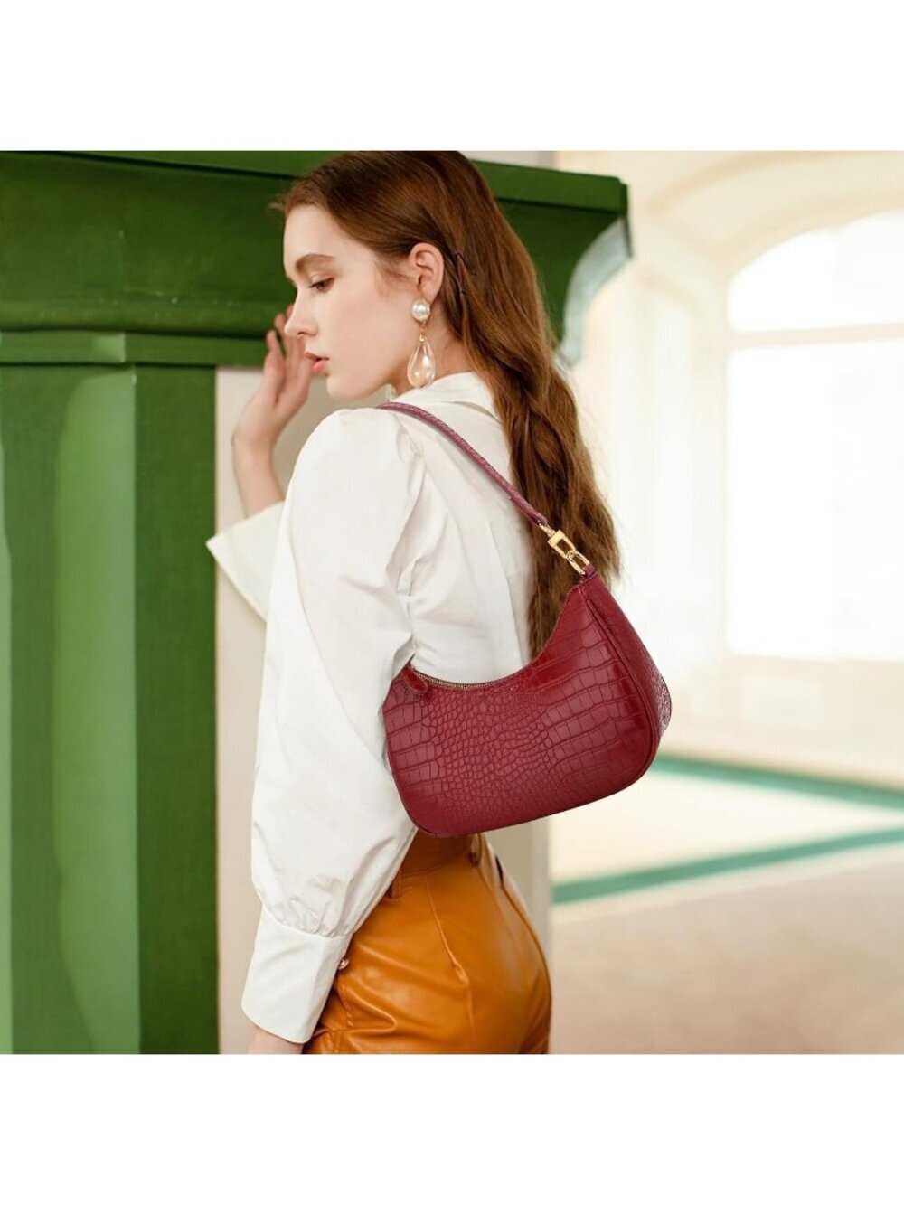 Women Ered Hobo Bag Cute Retro Clutch Underarm Shoulder Purse - Picture 2 of 6